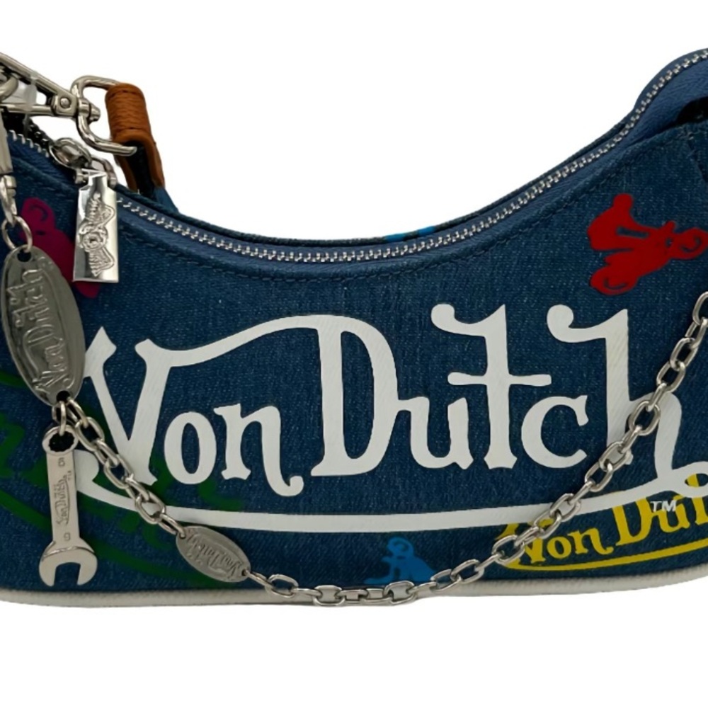Von Dutch Blue Denim Bag with Chain Strap